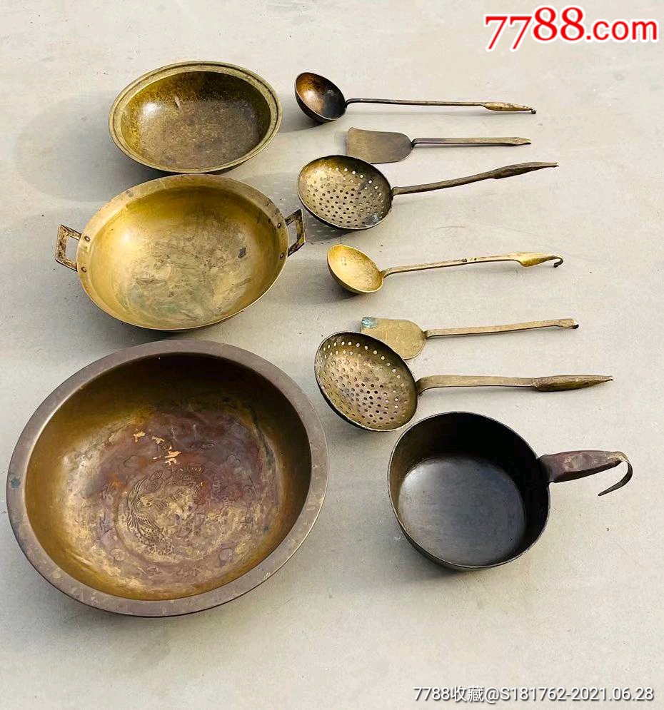 清代铜制餐具一套
