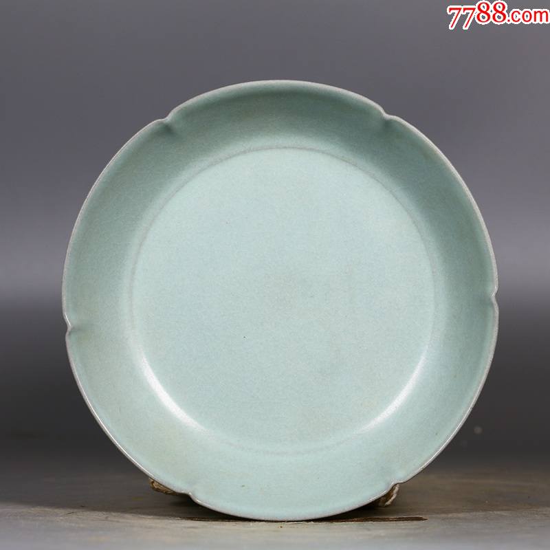 汝窑天青釉葵口洗(工艺品)