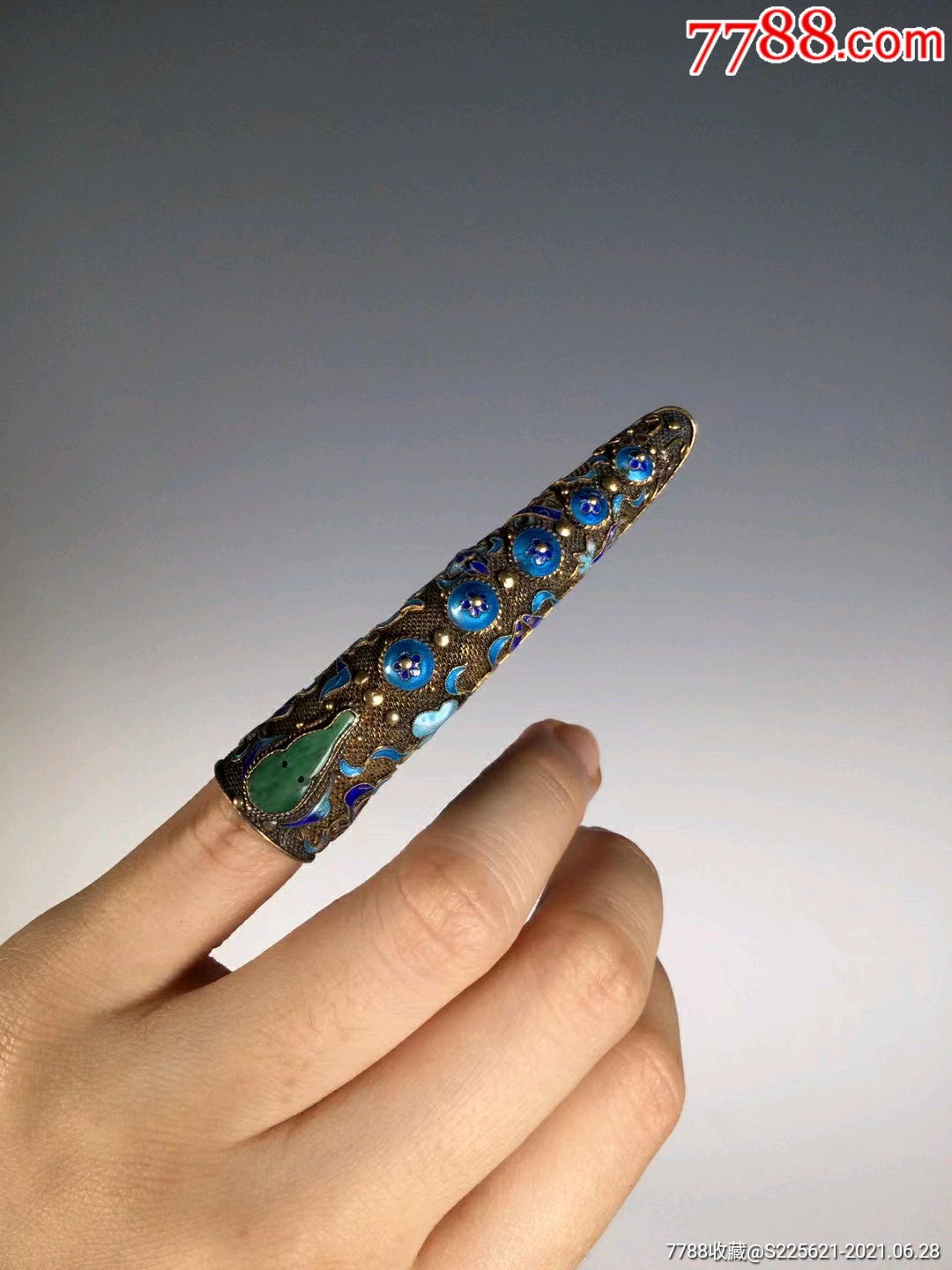 创汇时期银鎏金花丝镶嵌护甲胸针-价格:2280元-se81100909-景泰蓝