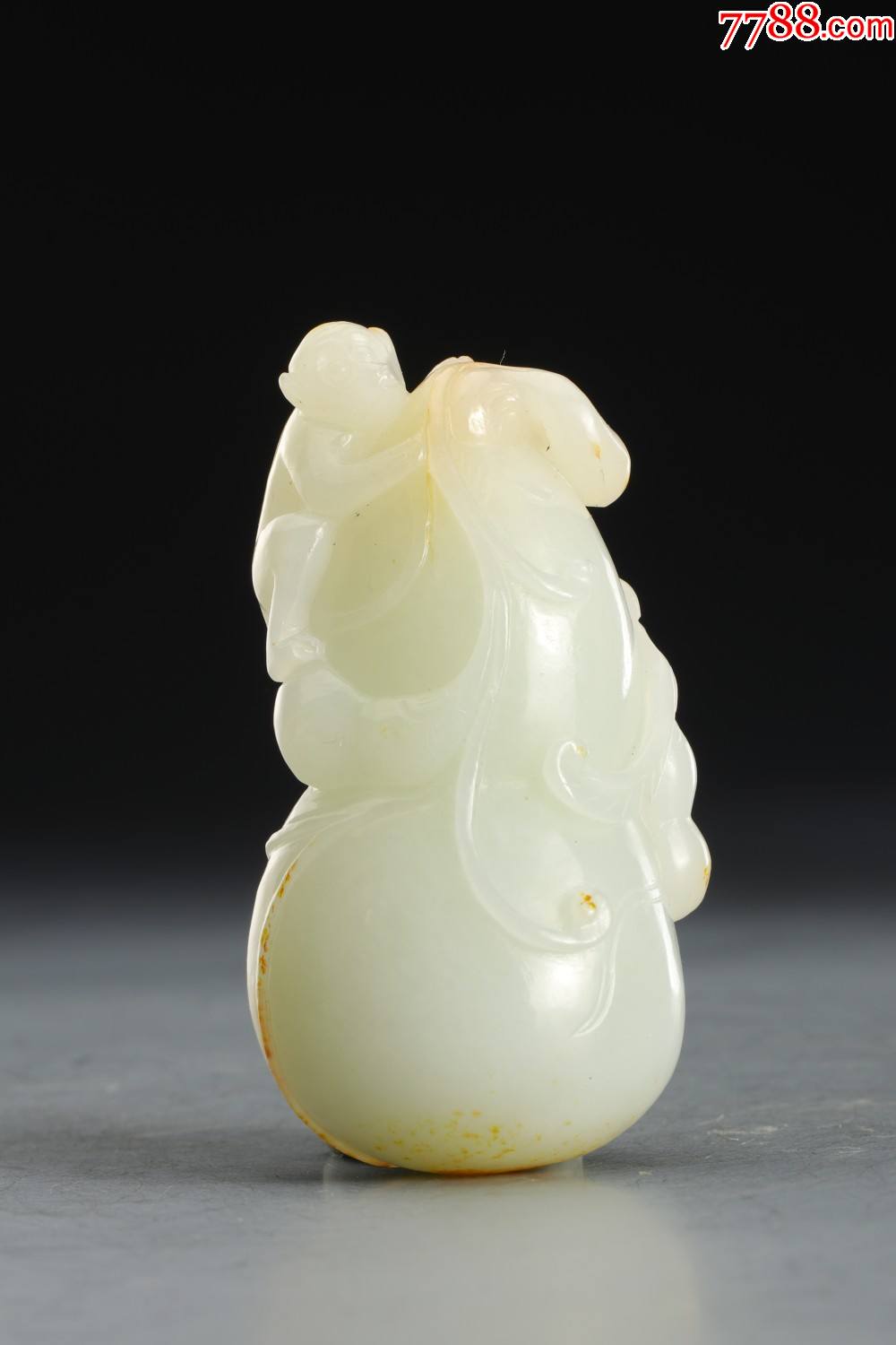 和田白玉多子长寿葫芦把件