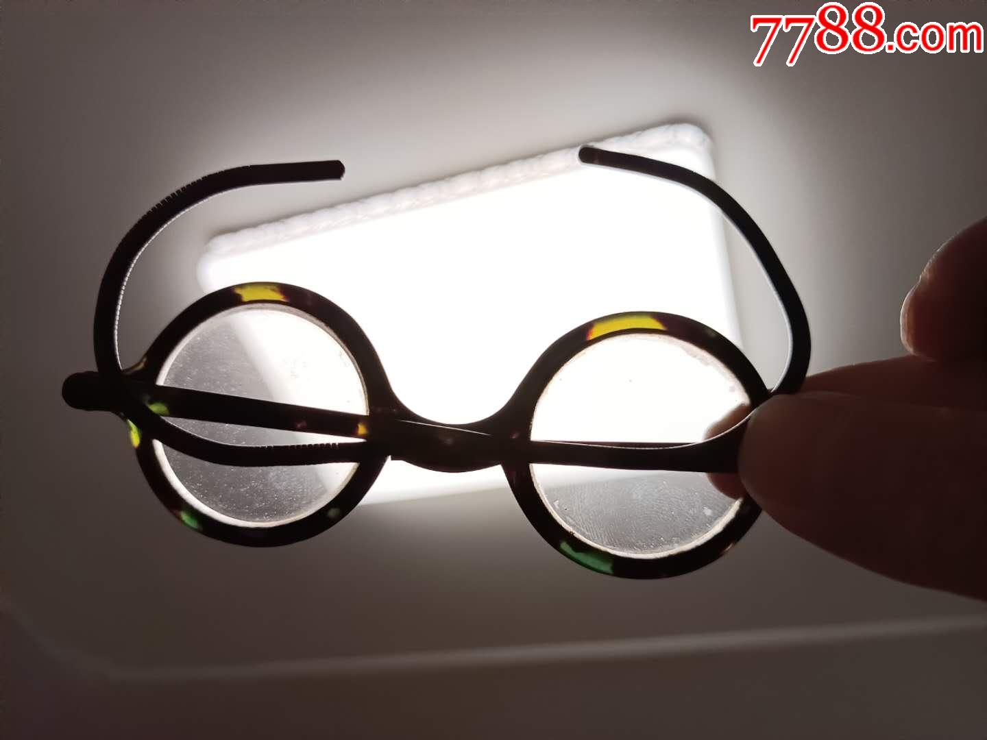 清代老物件文玩眼镜古董眼镜五彩水晶镜片古玩杂项民俗