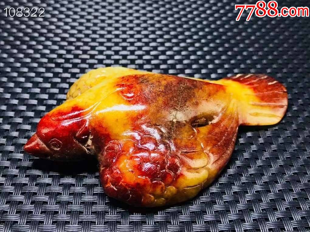 高古玉精雕玄鸟手把件