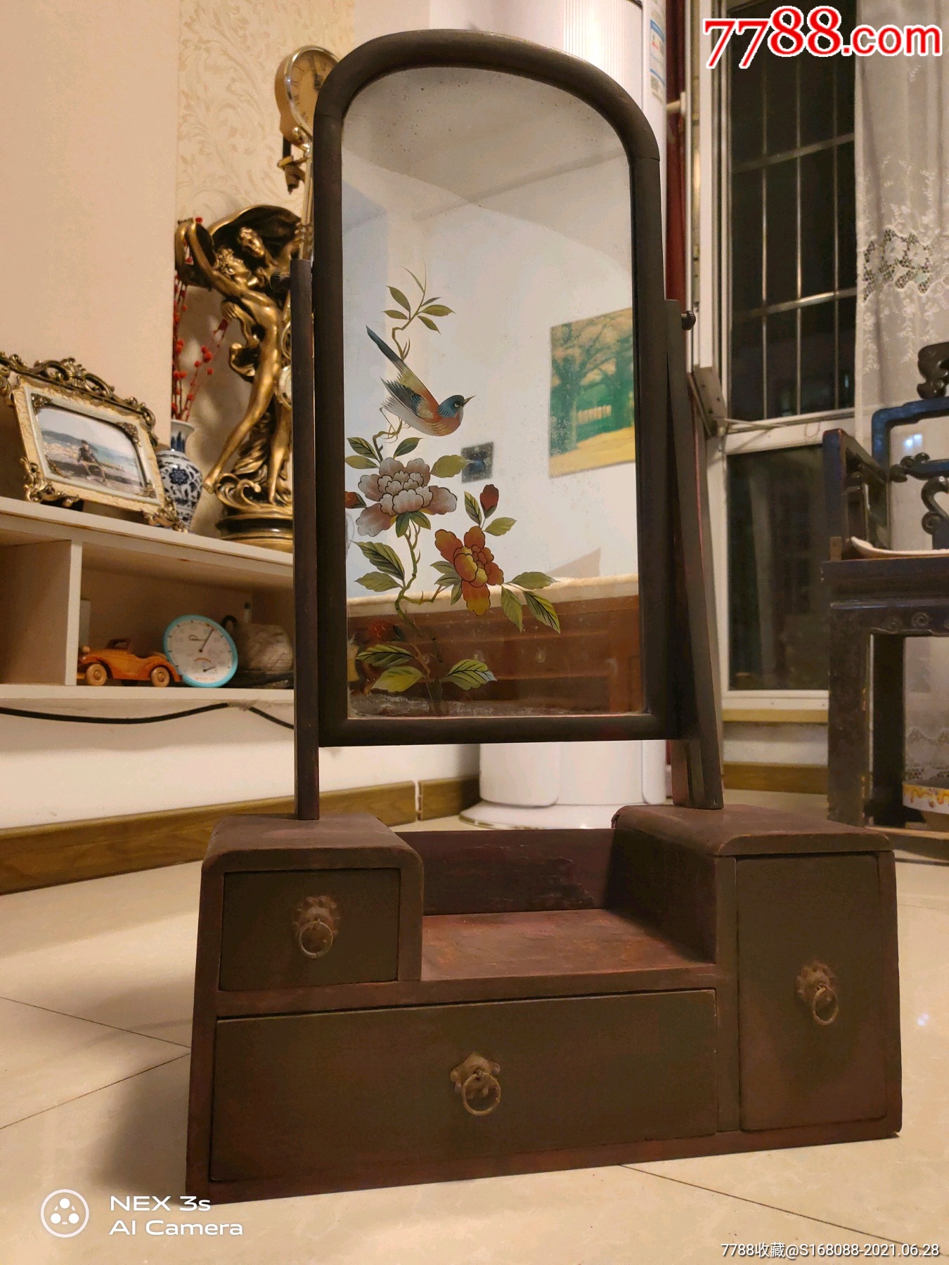 木柜/木橱 >> 民国时期满洲国百年日本古董老梳妆台老梳妆镜老镜子