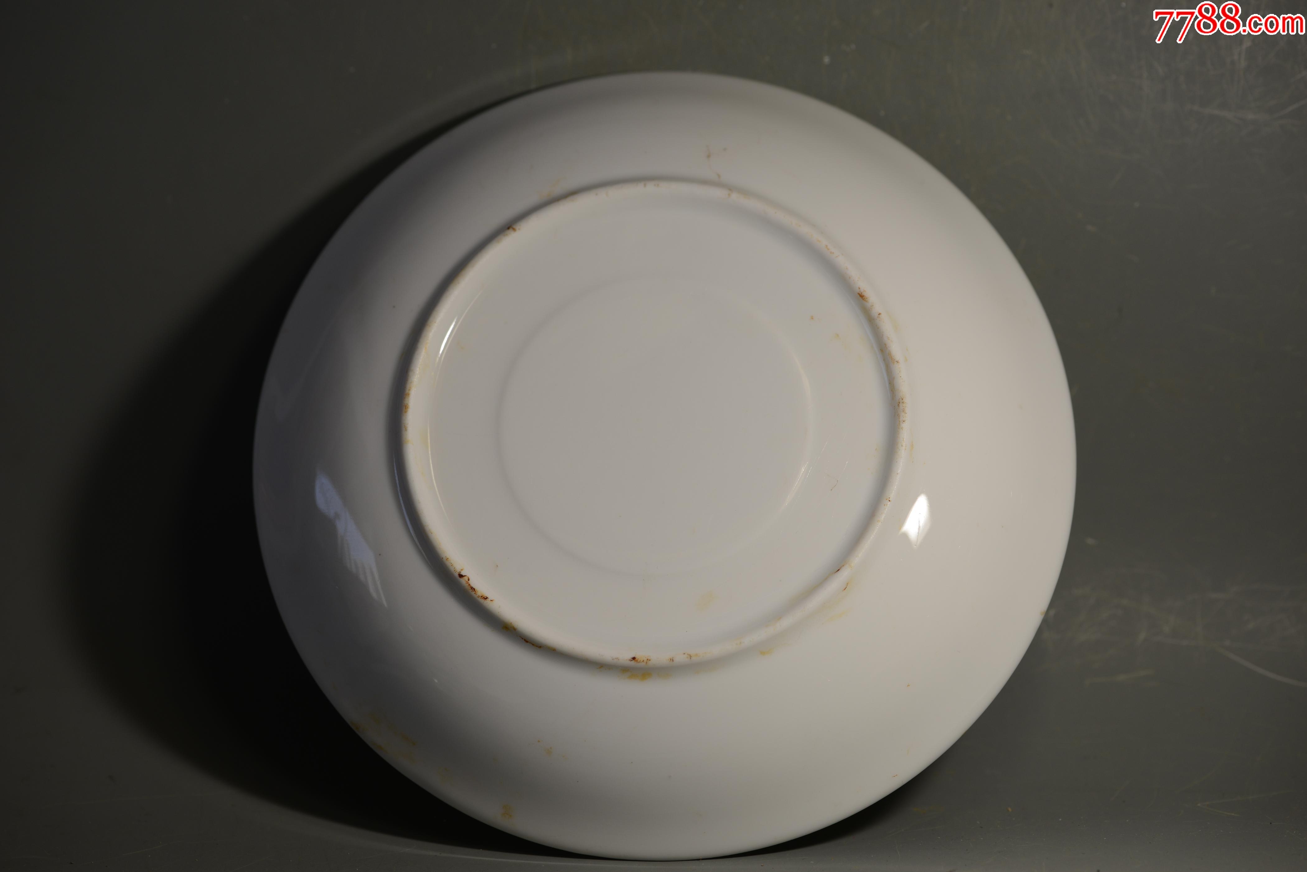 民国瓷器白釉盘子博物馆科研教学专用考古发掘1515厘米