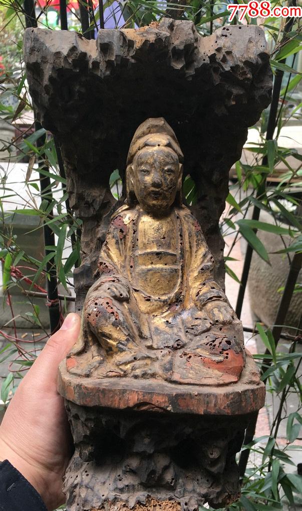 清代木造像[自在观音]_木佛像/人像_图片价值_收藏交易_7788小人书