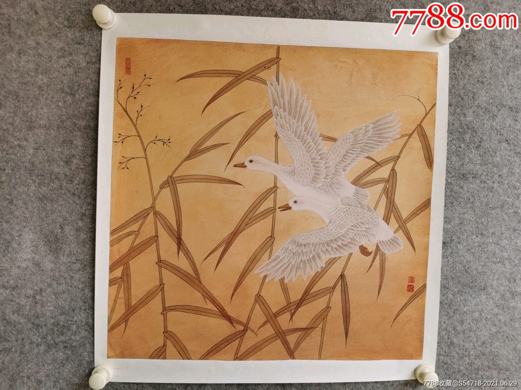 工笔画名家韦继毛老师芦雁图