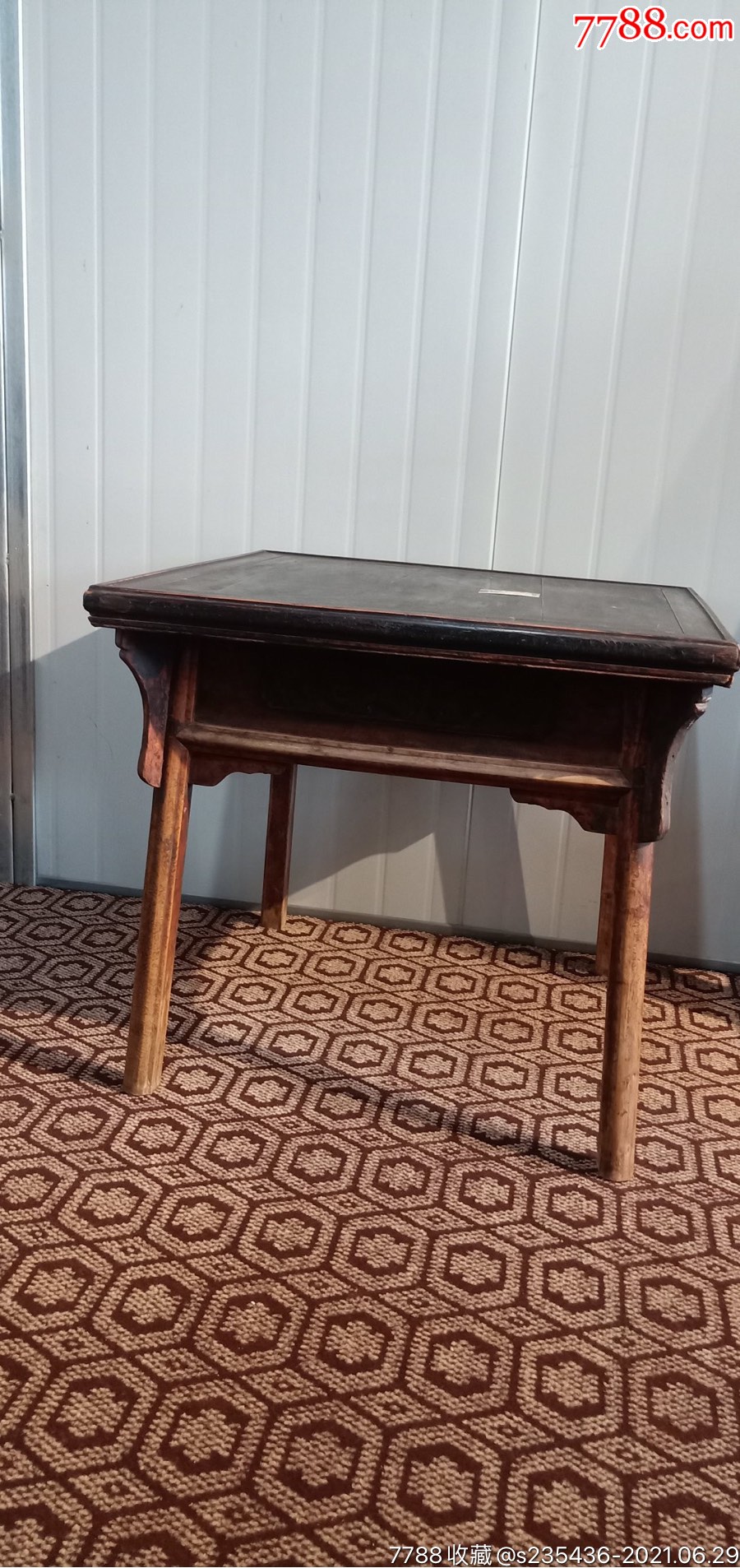 民国时期楠木方桌四面雕工尺寸长80宽80高725