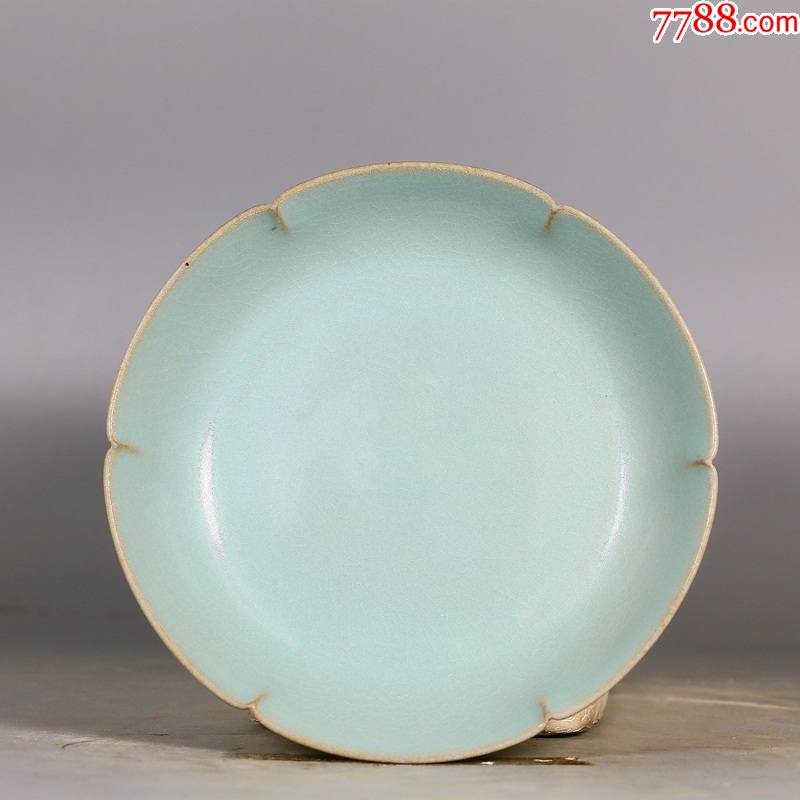 汝窑天青釉葵口洗(工艺品)