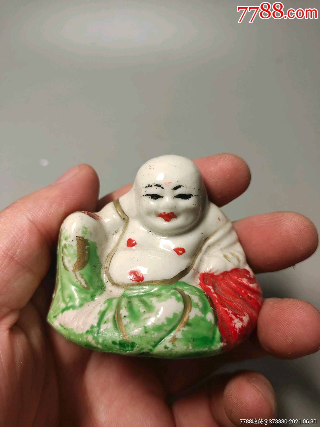 七八十年代,手工上色小弥勒佛_雕塑瓷/瓷雕_第6张_7788钱币网