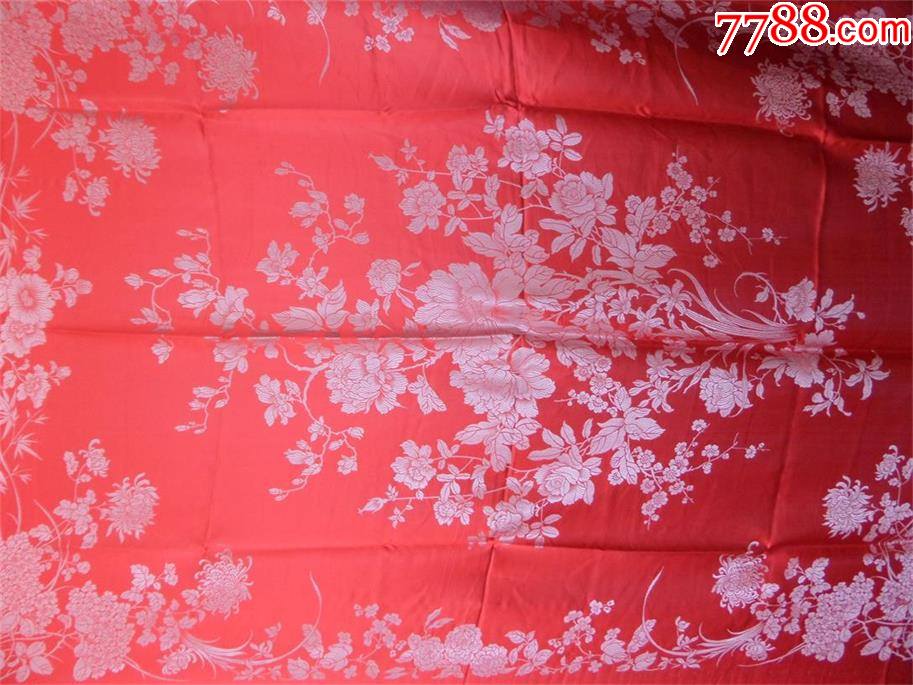 老被面收藏七八十年代真丝软缎被面859