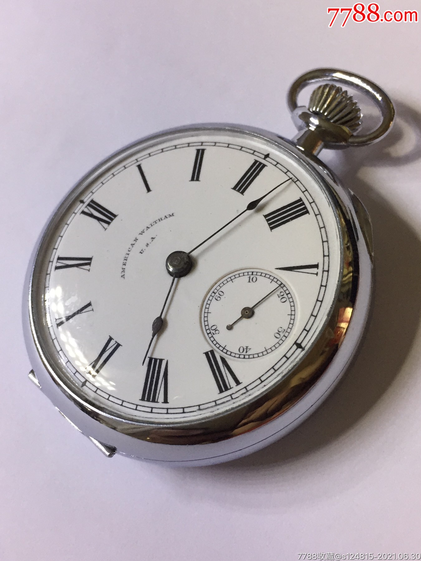 明面美国《沃尔瑟姆》朝天摆-怀表/挂表-7788商城