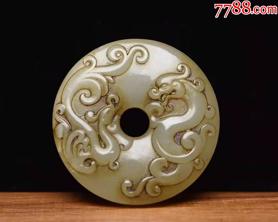 双面同工龙凤和田玉圆佩