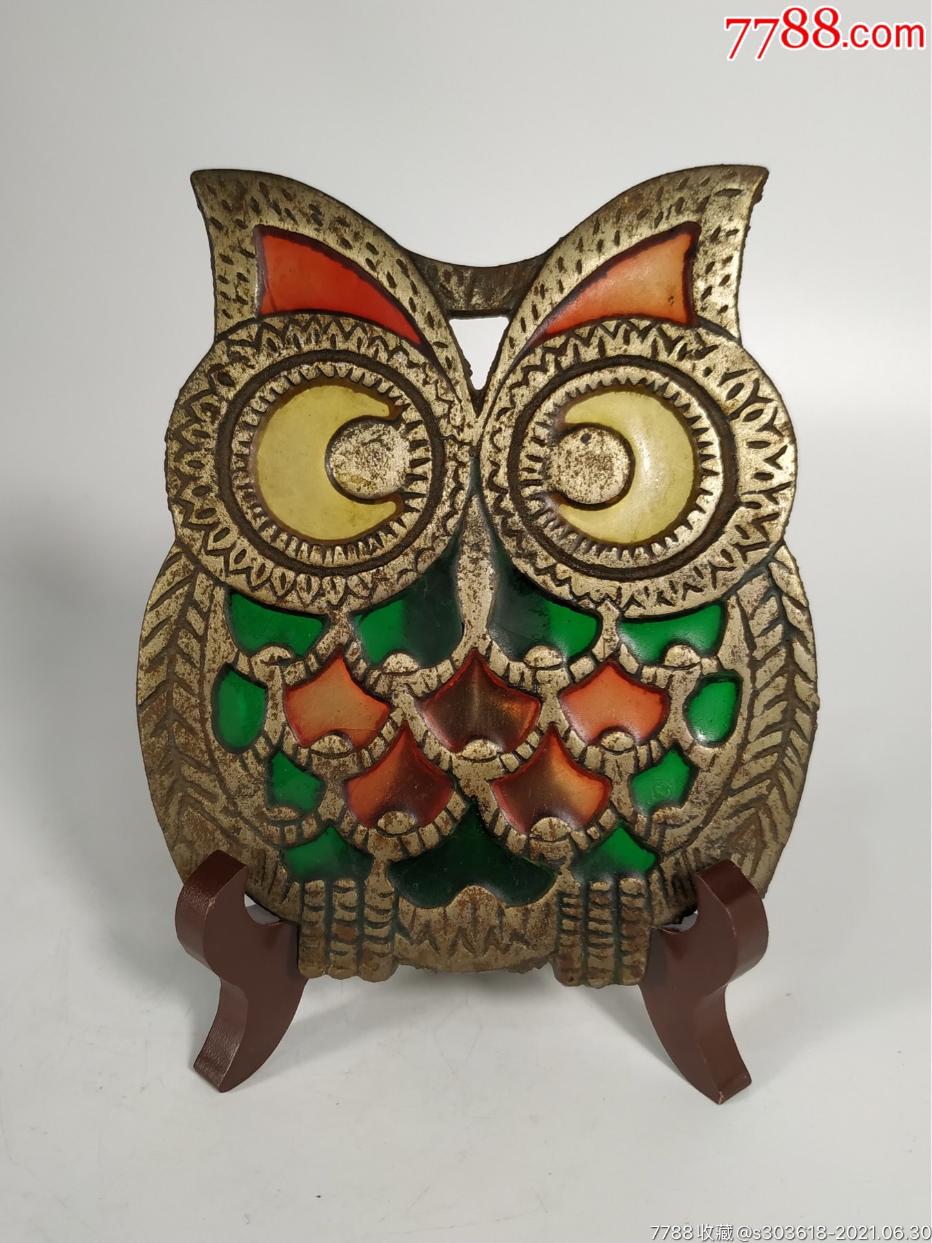 民国彩色玻璃壁挂