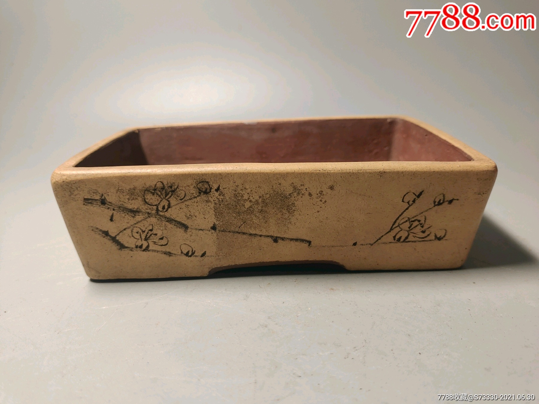 老花盆,文革粉段一刀切紫砂花盆_专注寡妇二十年【7788商城__七七八八