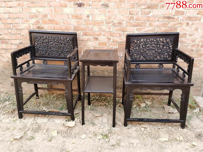 古董木艺老家具清代紫檀玫瑰椅