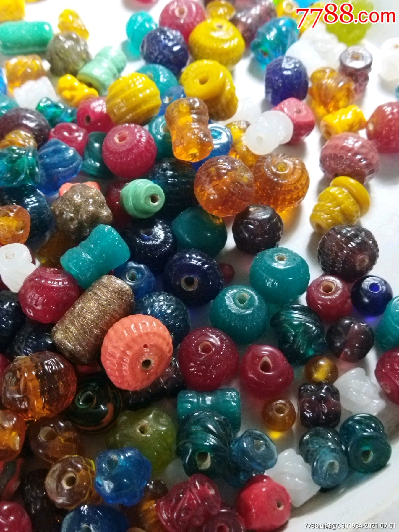 民国古法老琉璃老料器老物件异型珠