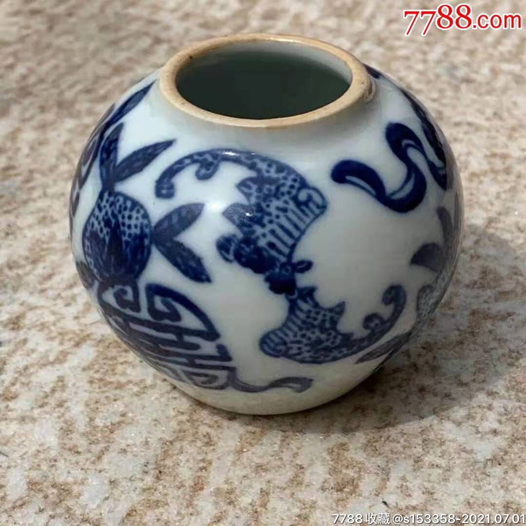 青花老水盂,文房重器,_价格380元【盛世古玩古典家具店】_第1张_7788