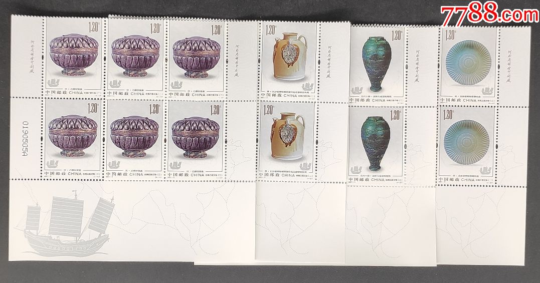202111丝绸之路文物二邮票六连