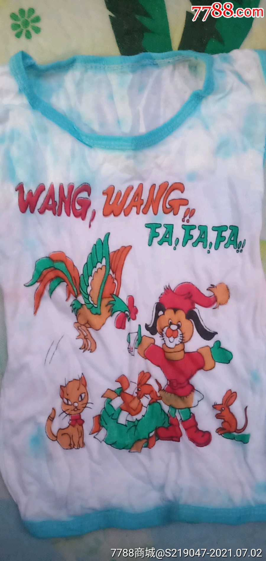 90年代儿童短袖卡通图案