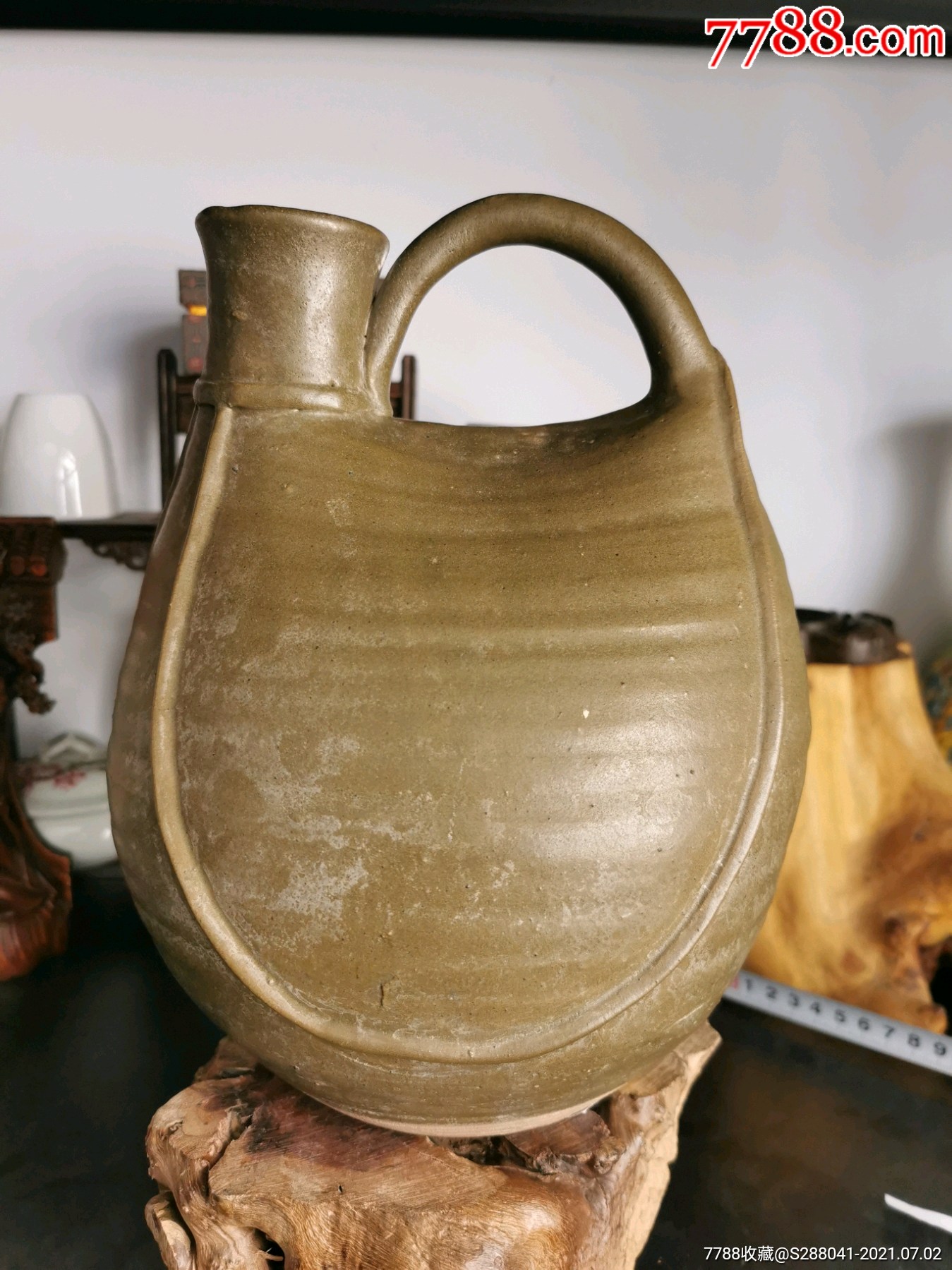 辽金茶叶末釉皮囊壶收藏品古玩古董乡下老货老物件一线民间