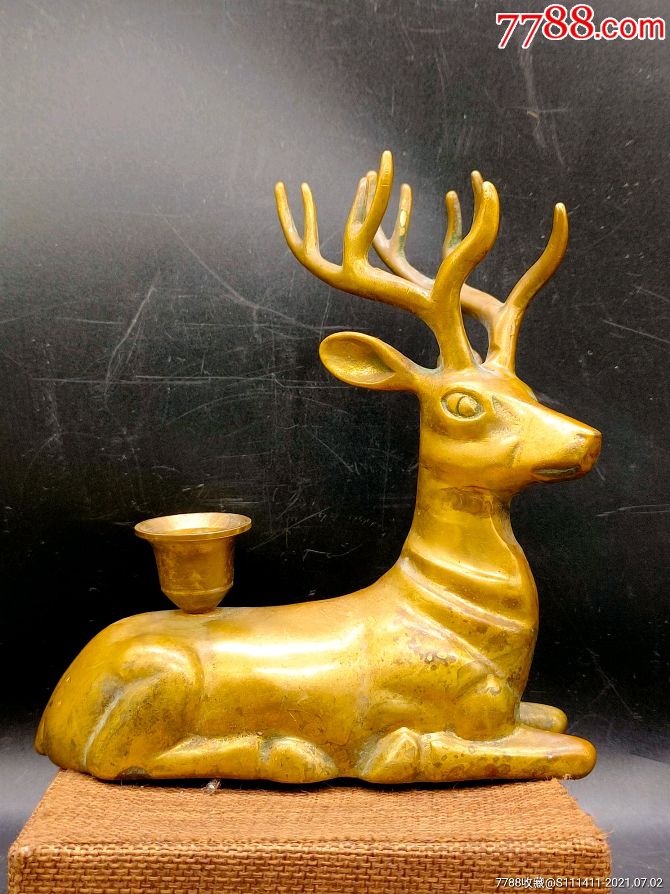 铜鹿烛台摆件_价格280元【老铁爱收藏】_第1张_7788收藏__收藏热线