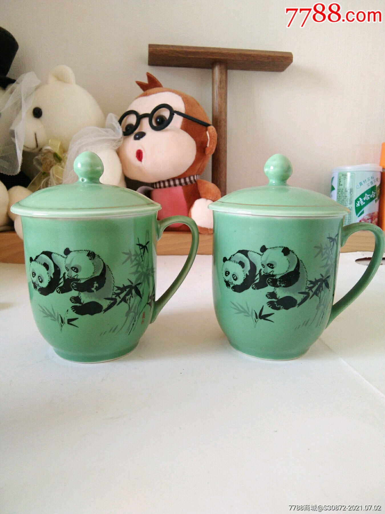 一对国宝熊猫茶杯_水杯/杯具_收藏价格_鉴定交易_7788瓷器网