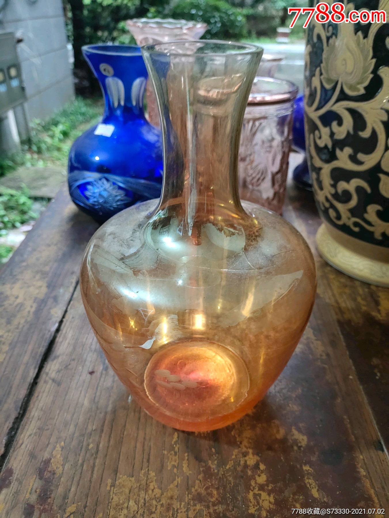 80年代左右茶色玻璃凉水瓶