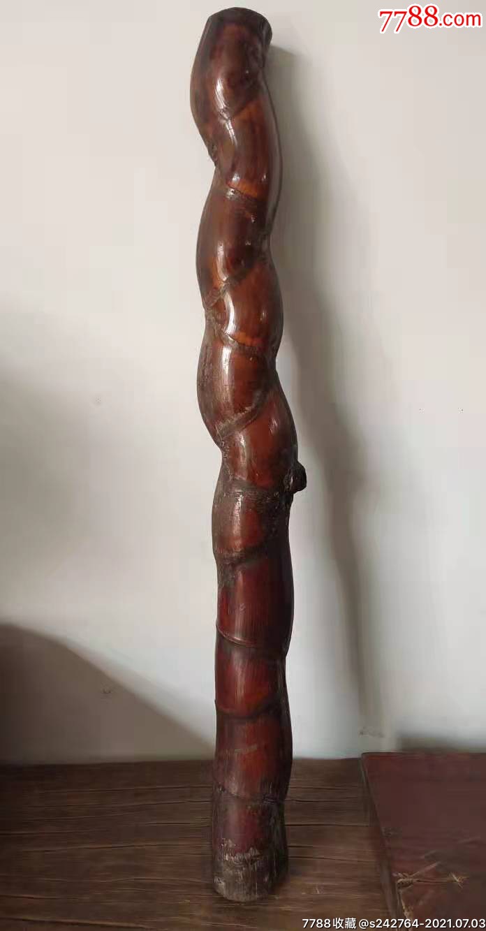 民国龟甲竹老烟枪竹子包浆红润形制漂亮完整规矩总长68