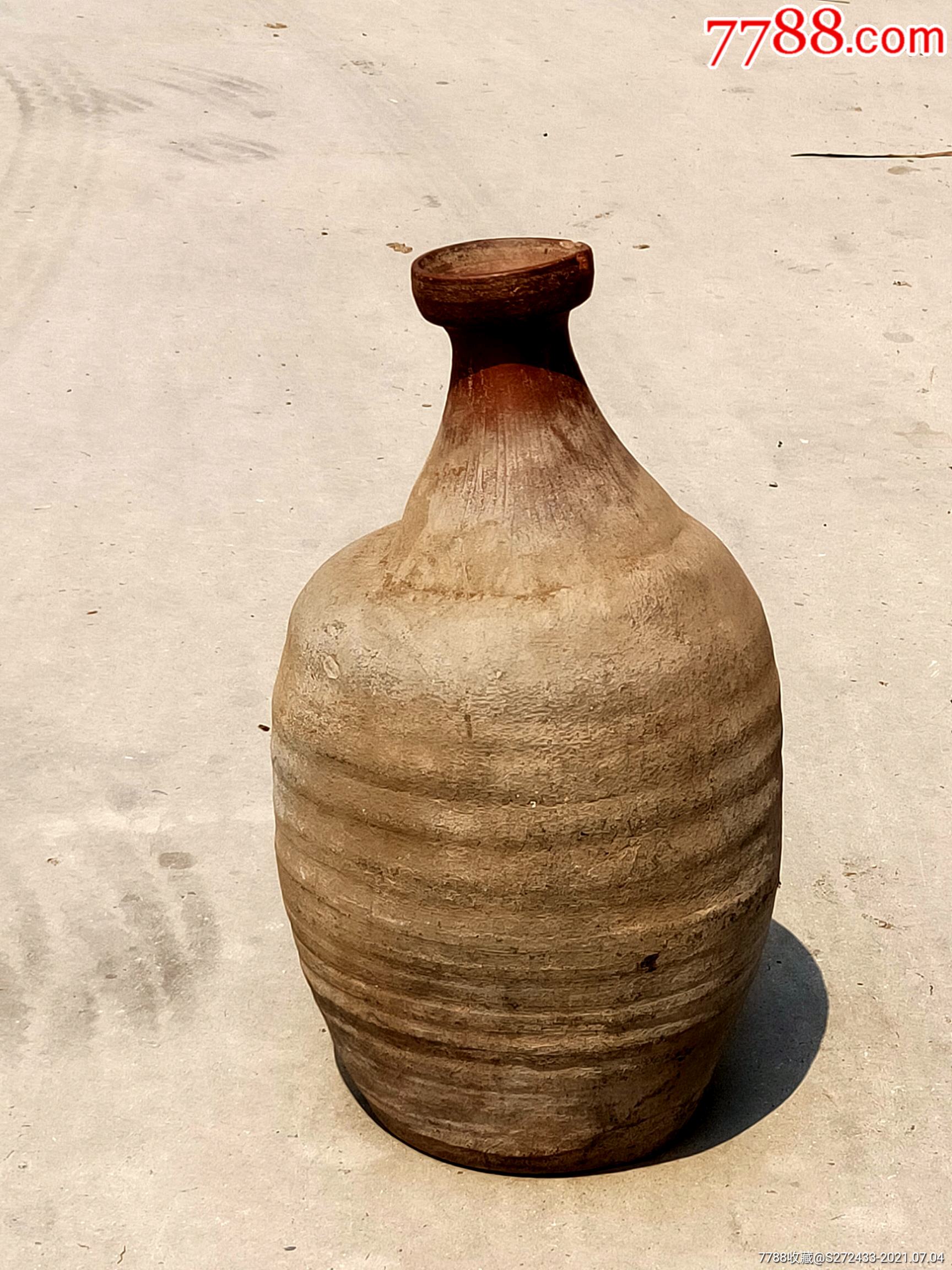 陶酒瓶,陶器,畸形,包浆一流,包老到代,民俗装饰摆件