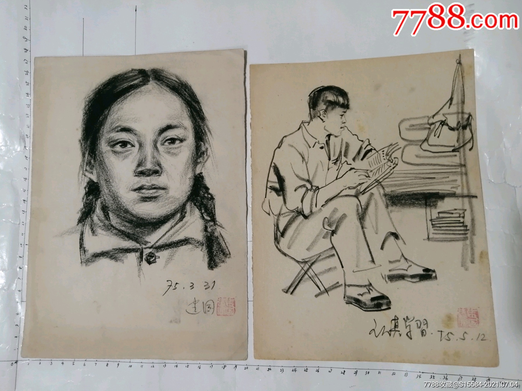 著名画家～任建国～文革～人物素描