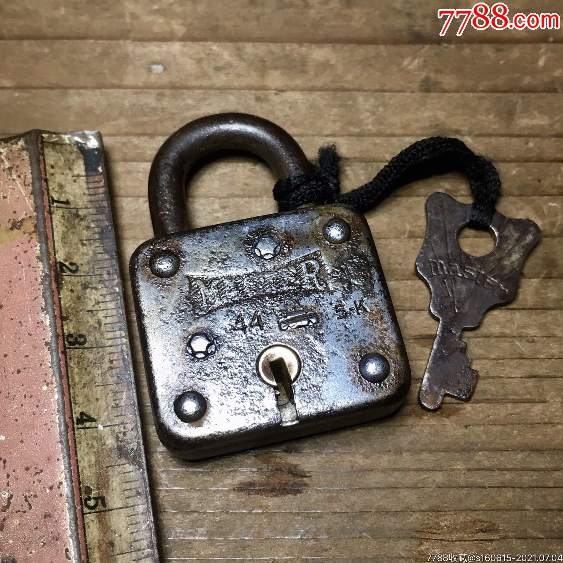 清代民国19世纪古董老铁锁马斯特master大师牌外国货西洋