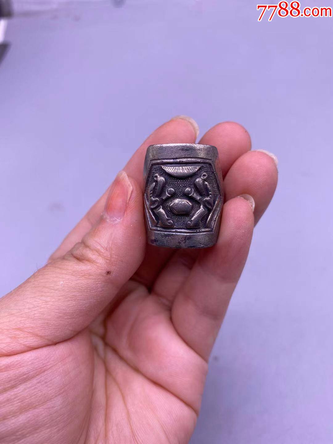老银人物戒指内径18厘米品相如图350包快递