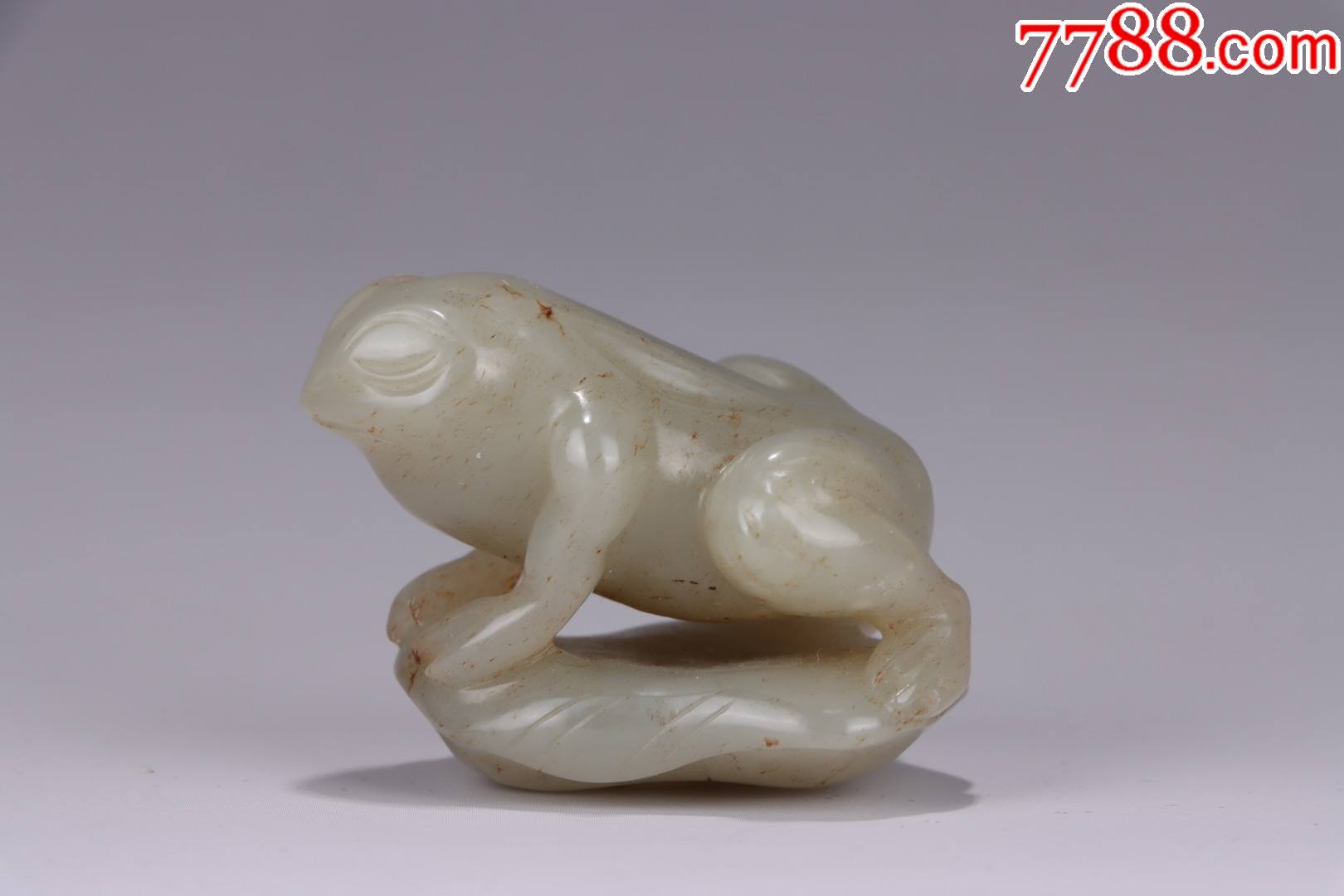 和田玉荷叶青蛙雕件a84s15f