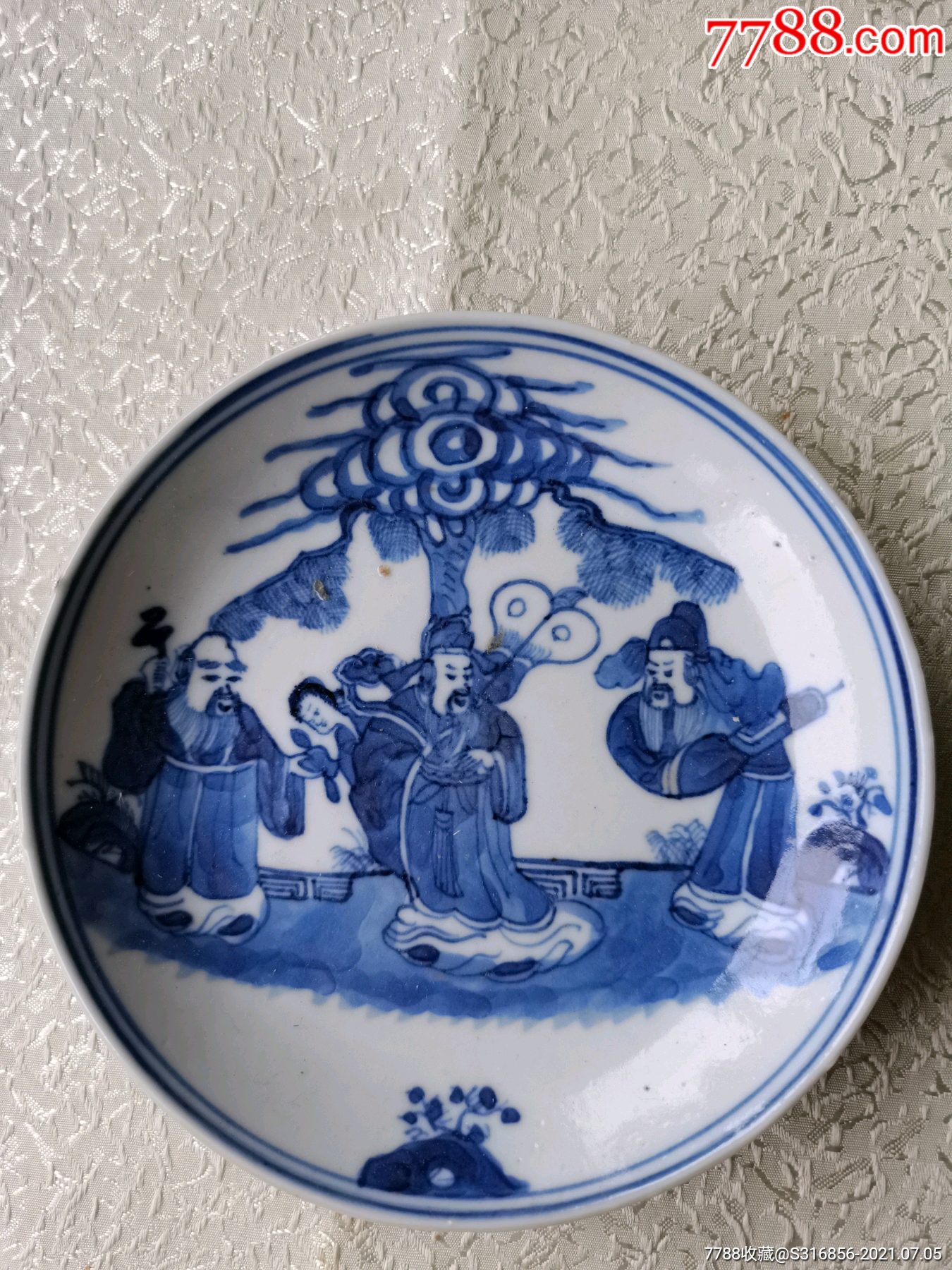 清嘉庆青花人物盘-青花瓷-7788青花瓷收藏