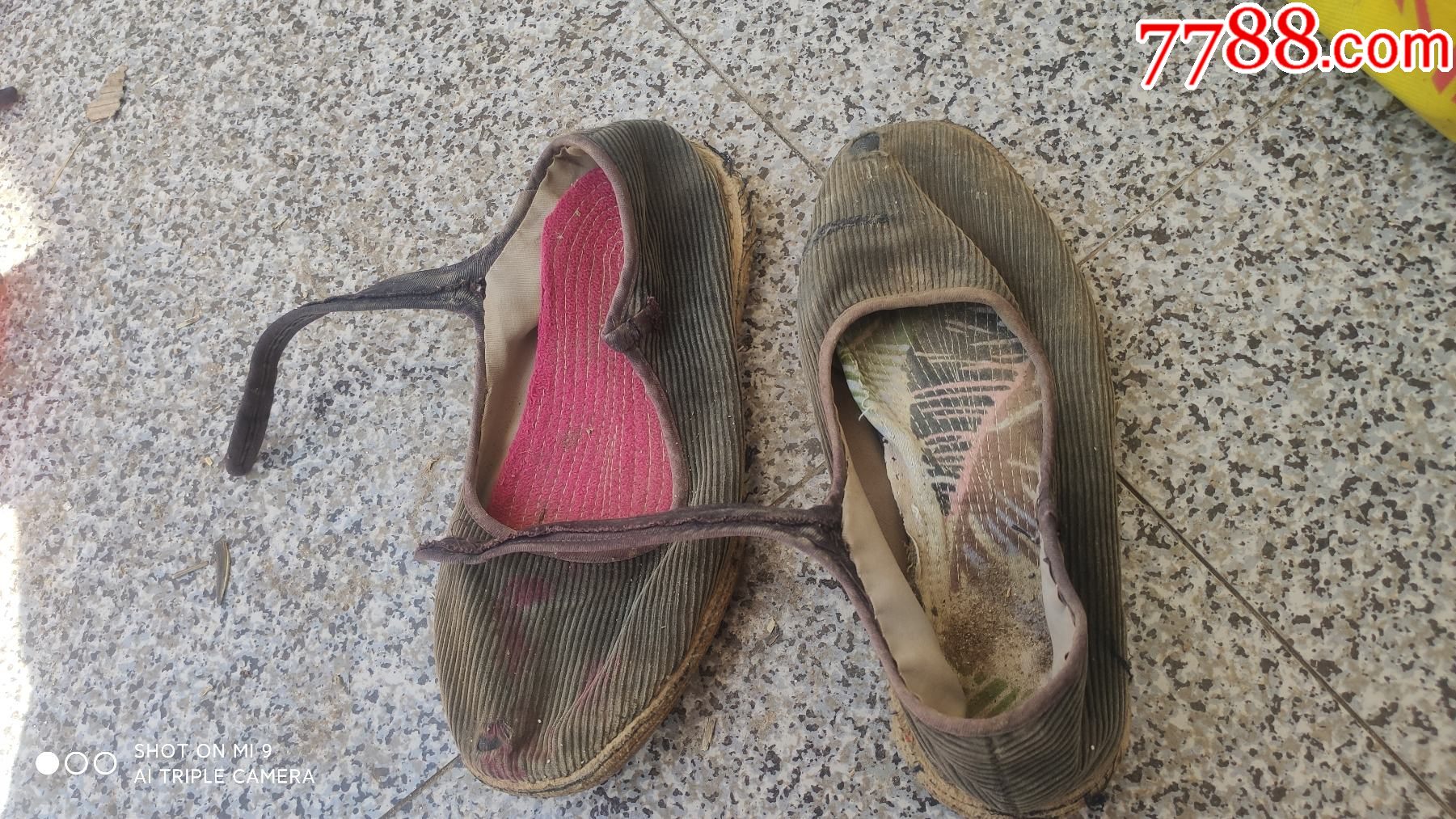 女鞋靴旧鞋女士一带鞋手纳千层底黑色灯芯绒面24厘米38码