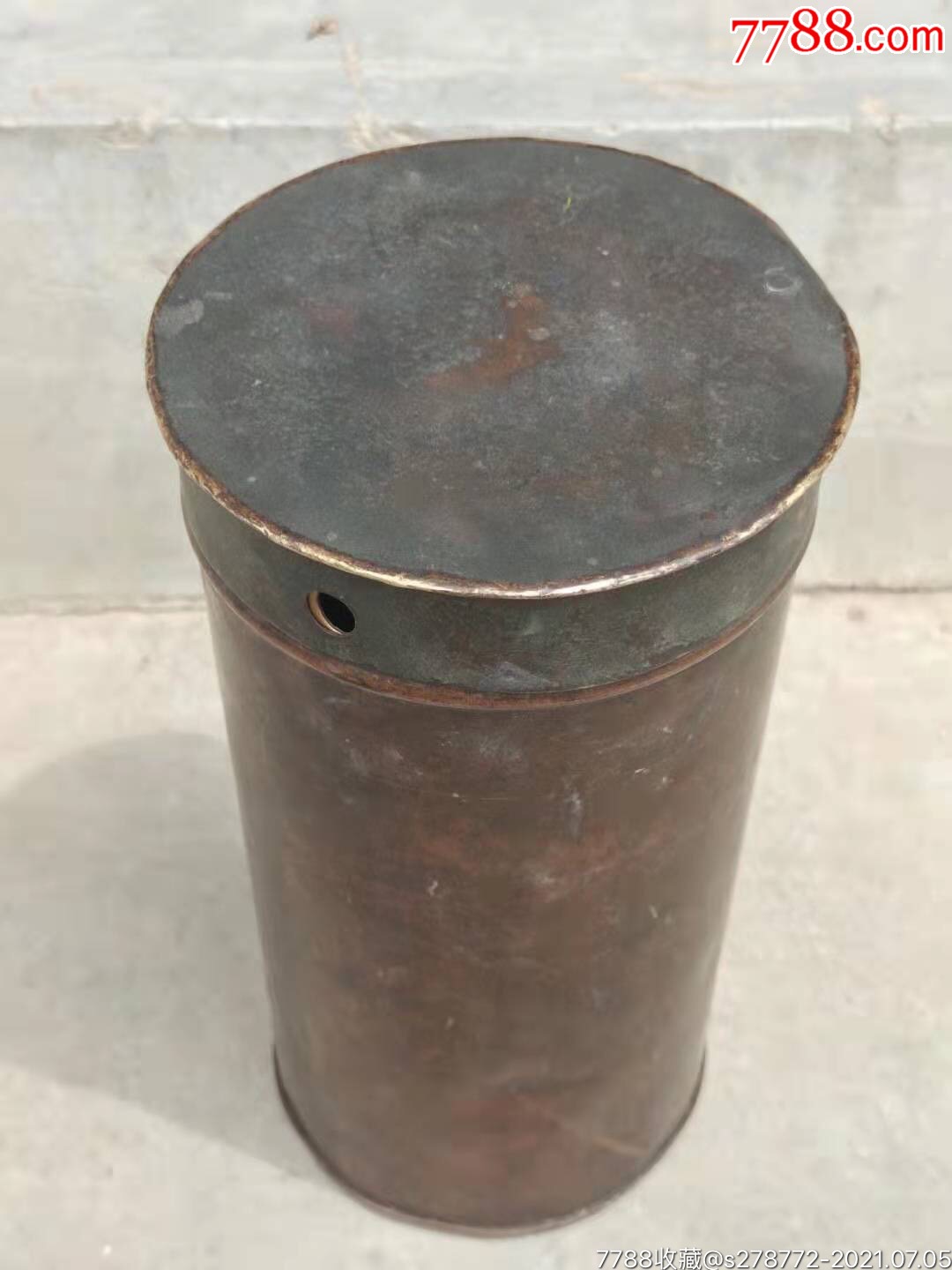 民国老紫铜茶叶罐56