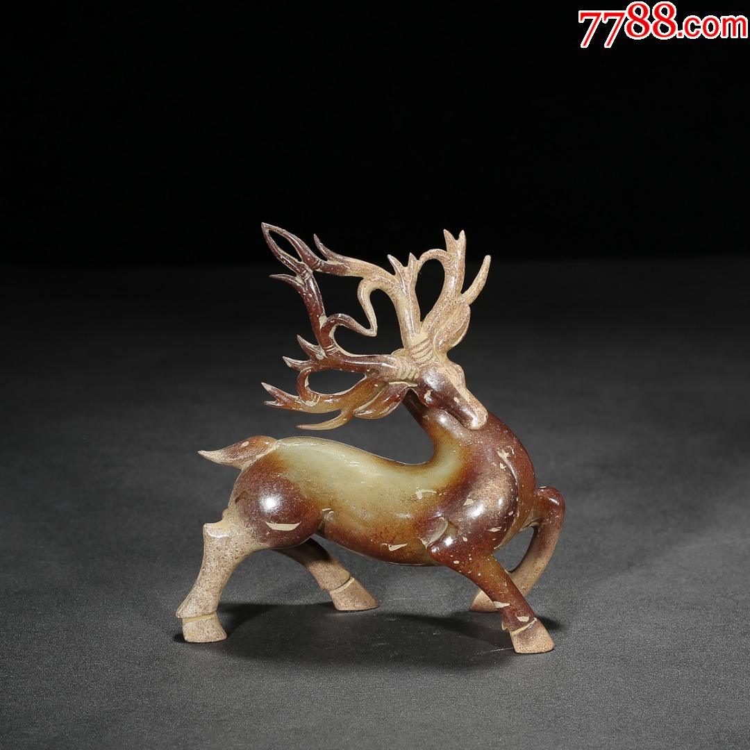 和田玉鹿摆件