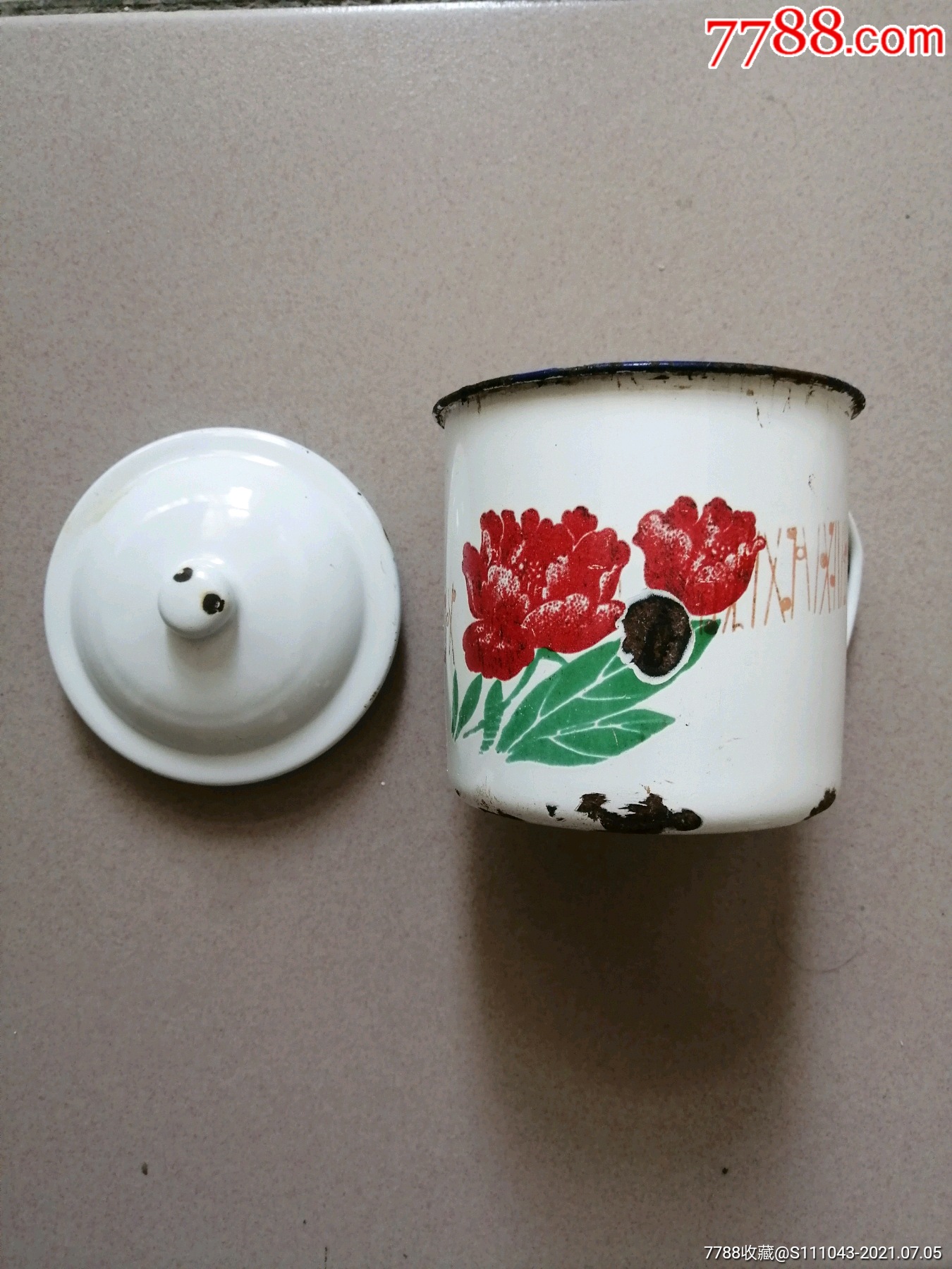 怀旧老物件大众山羊牌大搪瓷缸