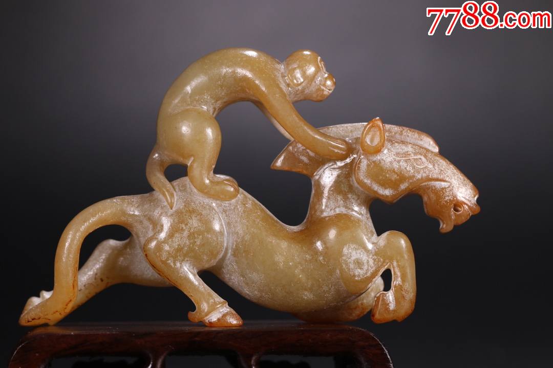 和田玉马上封侯摆件