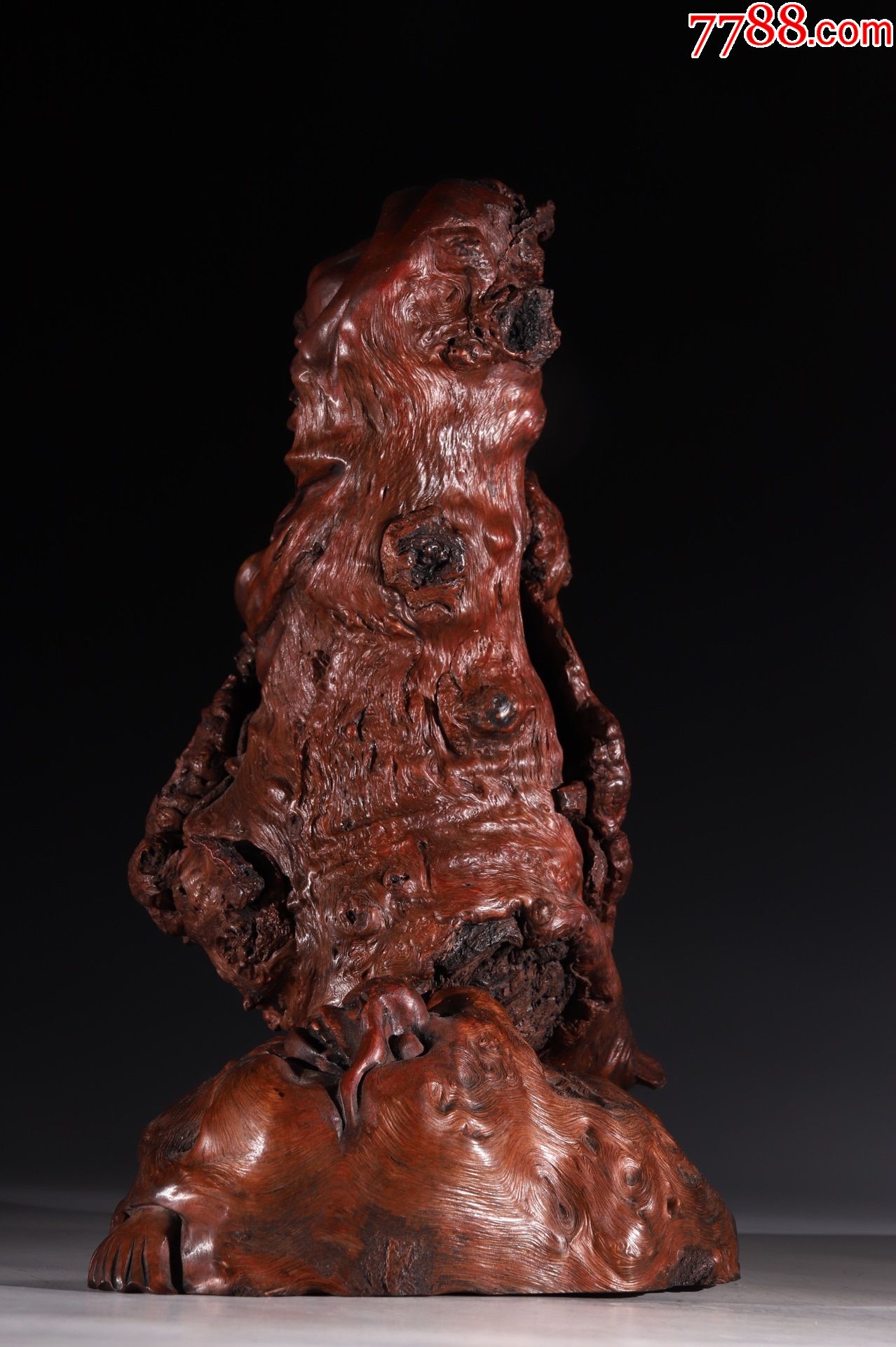 旧藏龙眼木树瘤魁星点斗摆件_木雕摆件_第6张_7788旧家具收藏