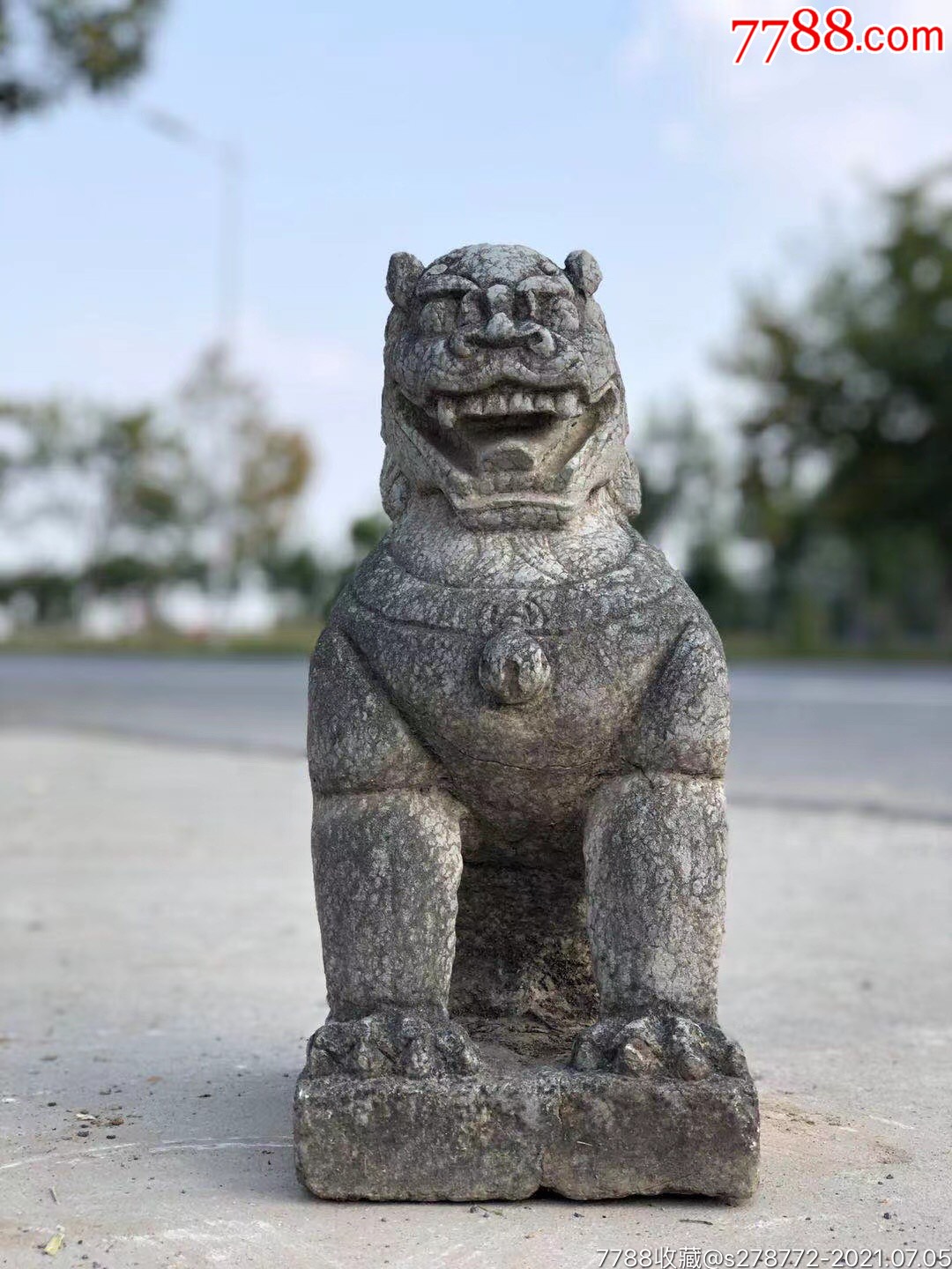 明代青石迎门狮2-价格:2000元-se81251056-石狮/石雕塑-零售-7788收藏