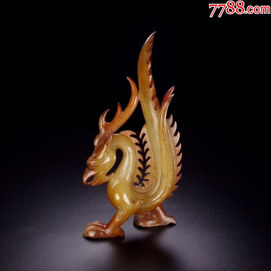 和田玉凤鸟摆件