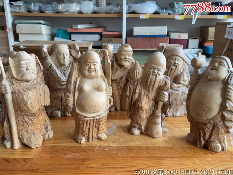 日本木雕七福神