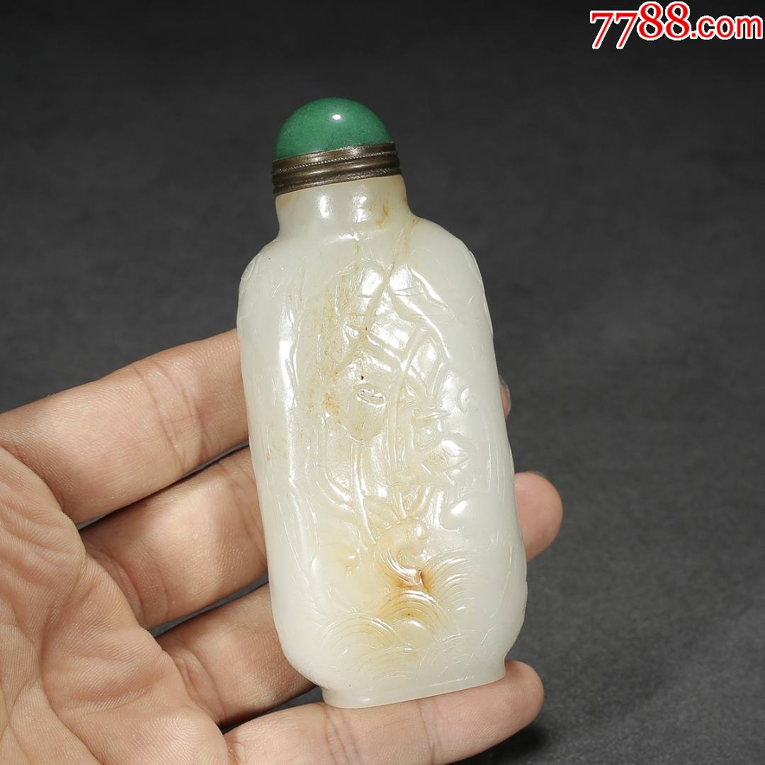 清和田玉荷鹤美美鼻烟壶_价格9000元_第1张_7788收藏__收藏热线