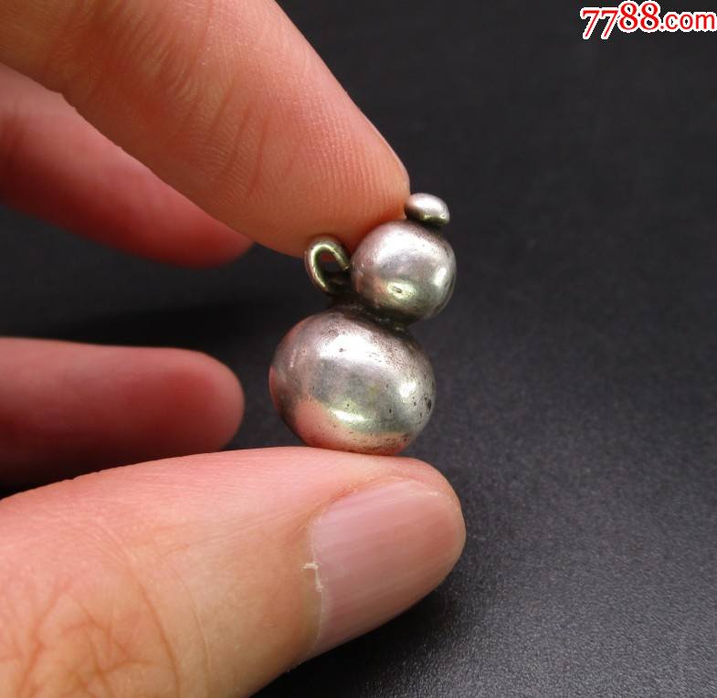 包老包真清代实心银葫芦古玩古董银器收藏真品佩带杂项物件老货