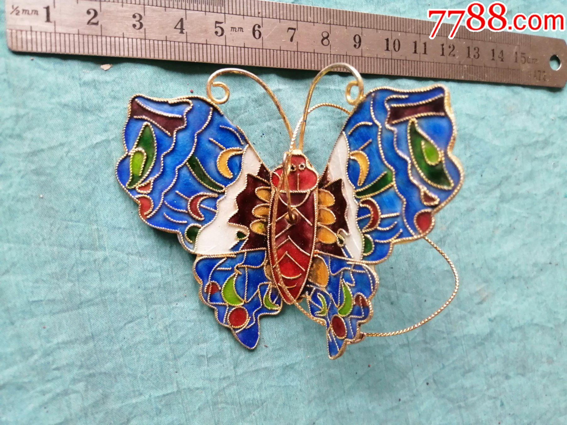 七八十年代出口创汇掐丝珐琅彩蝴蝶