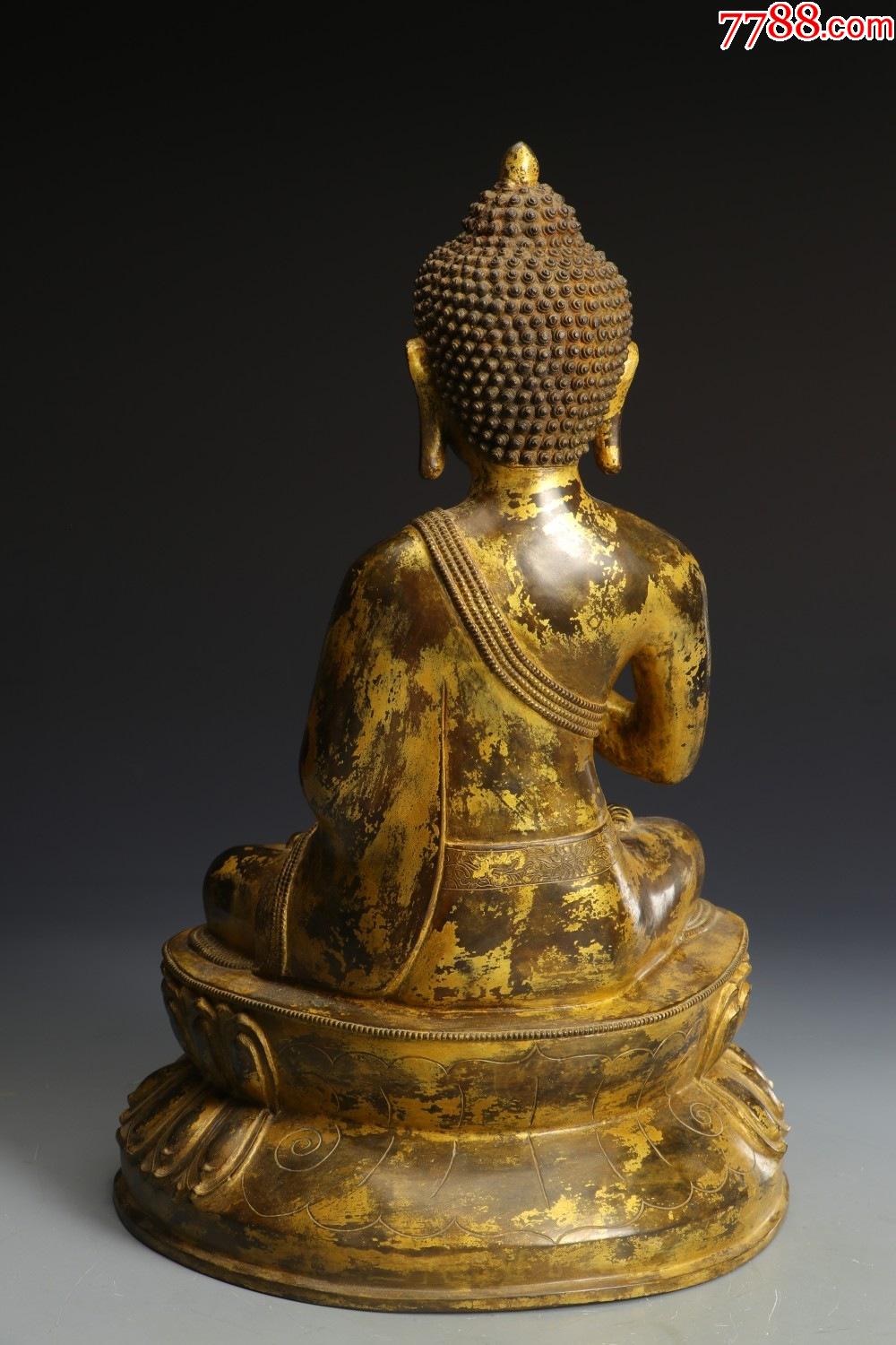 铜鎏金释迦牟尼佛坐像_铜像/铜佛像_图片价格_收藏鉴定_7788古币收藏