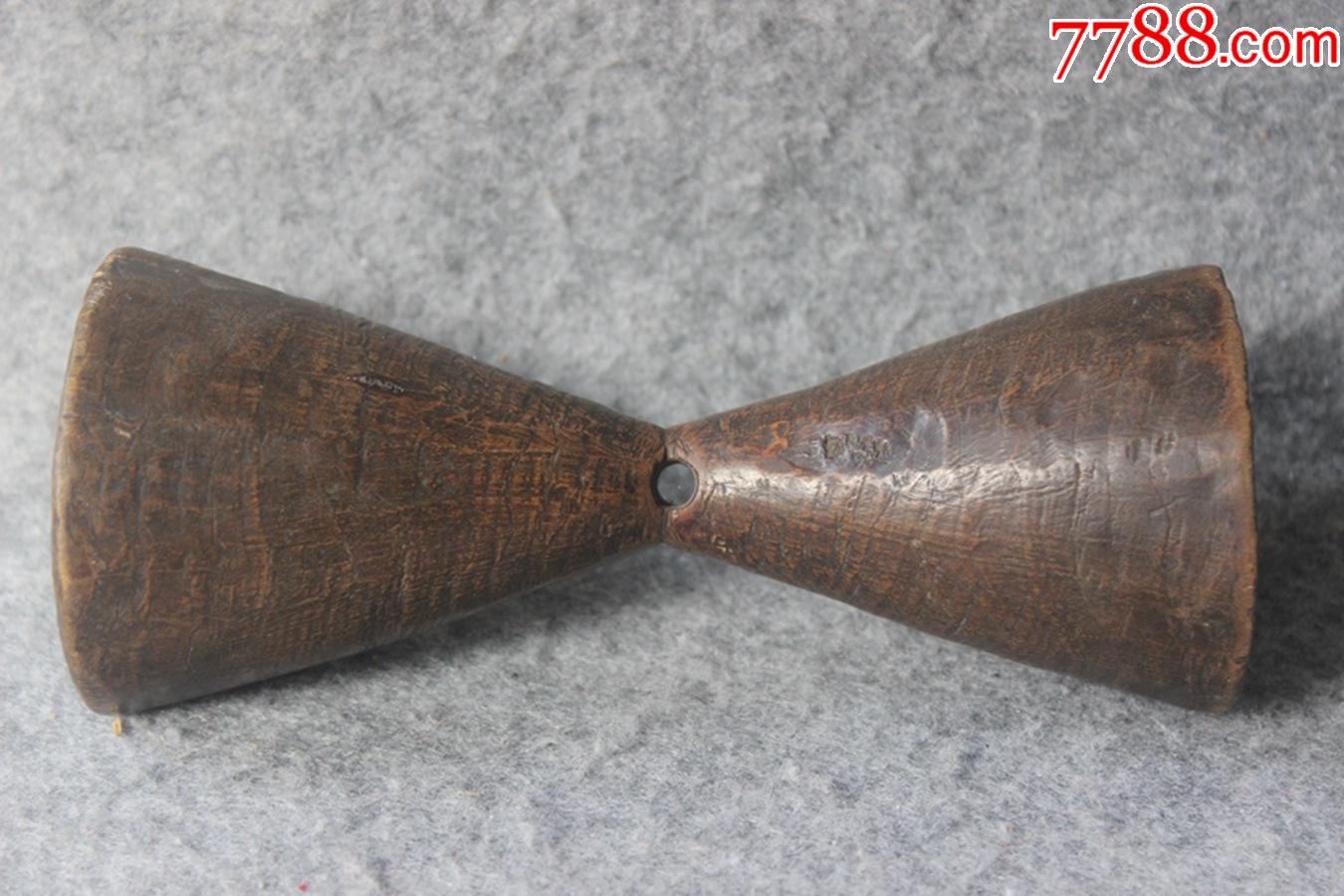 民国木制腰鼓形纺线锤线坠扒拉锤特有民俗长155厘米zz3177