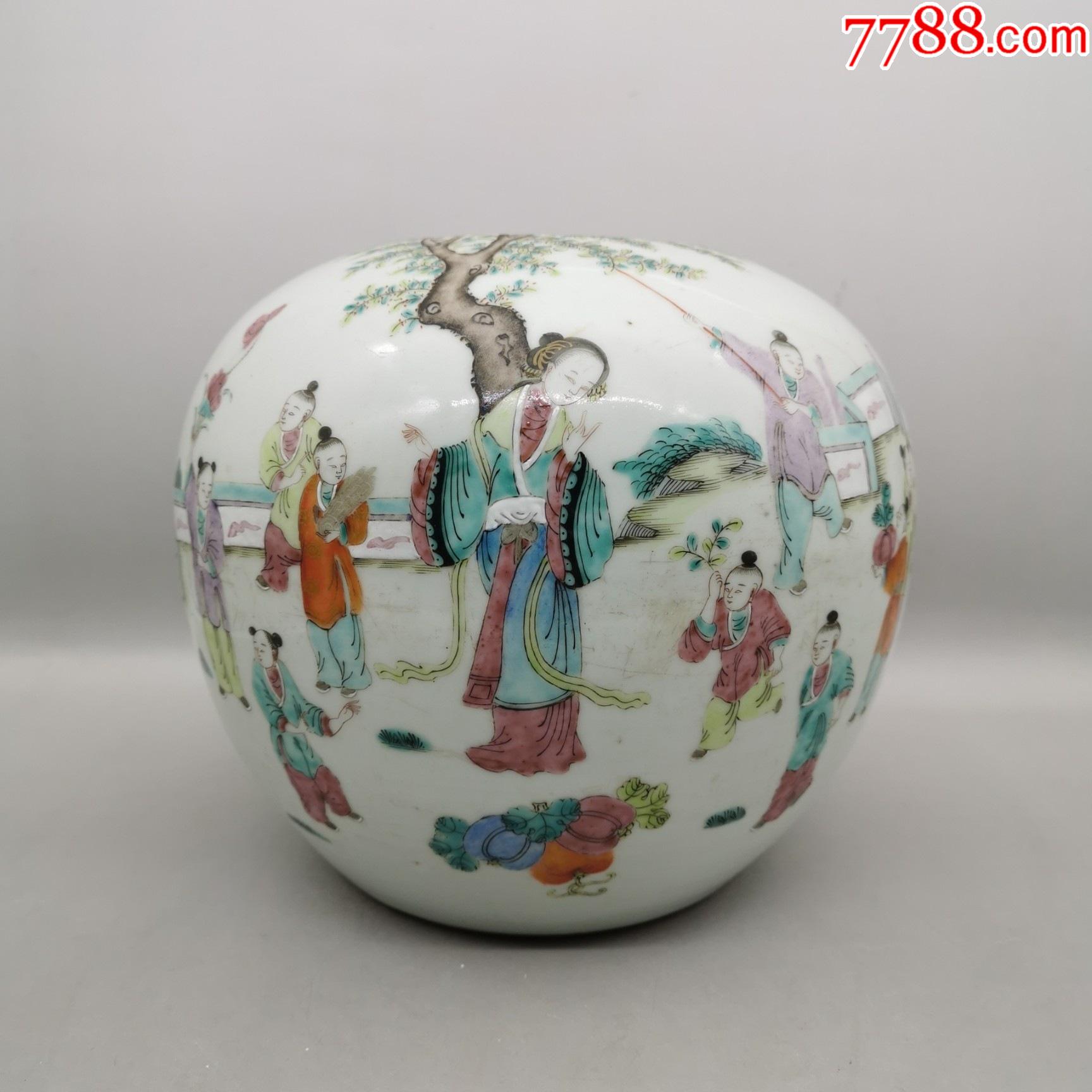 0009品99清代戴寿山粉彩人物瓷罐一对￥3,8009品99民国刘荣盛浅降