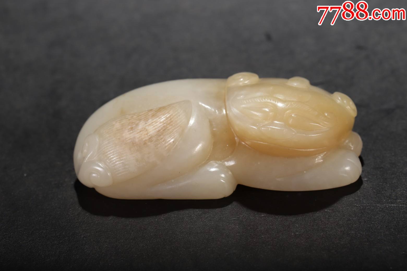 和田白玉天禄把件